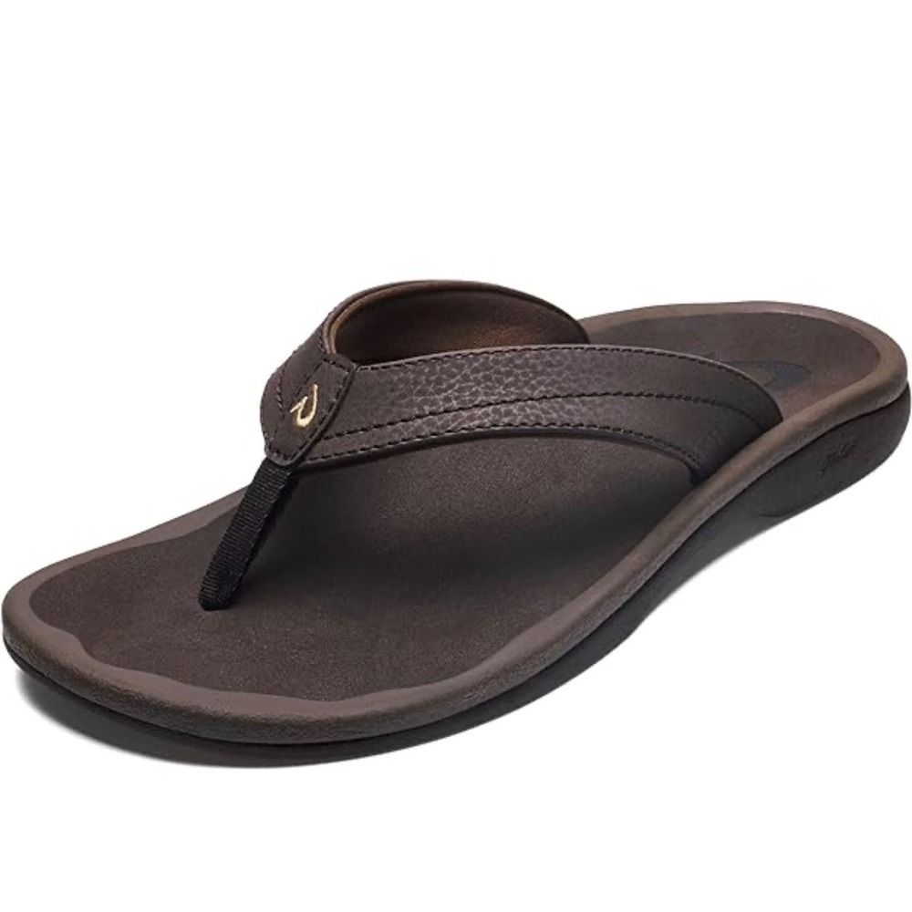 Olukai Ohana Womens 8 Brown Flip Flop Sandals Synthetic Thong Shoes